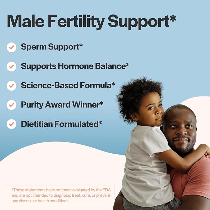 Fertility Supplements for Men | Male Fertility Support | Mens Fertility Vitamin Supplement | Mens Prental Vitamins | Healthy Sperm & Motility | Clean Label Project Certified | 30 Day Supply Capsules