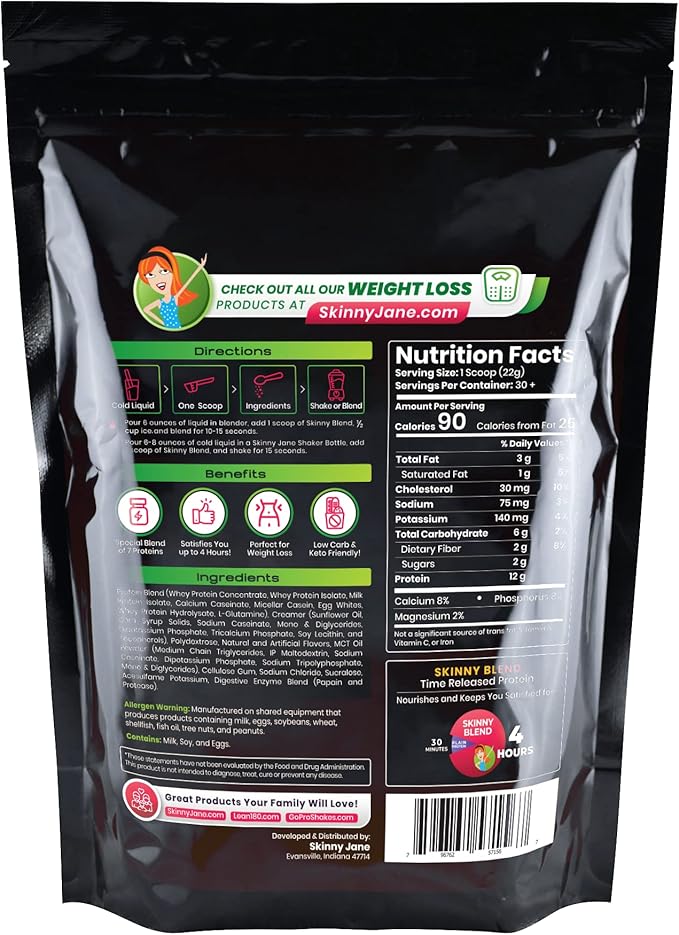 Skinny Blend - Best Tasting Protein Shake for Women - Slim Fast Weight Loss Shakes - Meal Replacement - Low Carb Breakfast - Diet Supplement - Appetite Suppressant - 30 Delicious Shakes - Strawberry