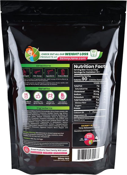 Skinny Blend - Best Tasting Protein Shake for Women - Slim Fast Weight Loss Shakes - Meal Replacement - Low Carb Breakfast - Diet Supplement - Appetite Suppressant - 30 Delicious Shakes - Strawberry