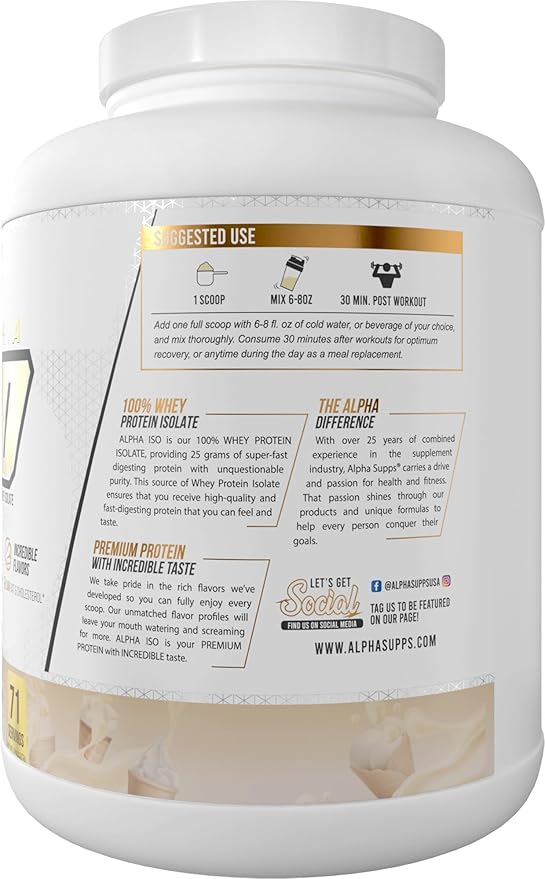 ISO, Low Carb 100% Whey Protein Isolate Powder, 25 Grams Per Serving, Helps Support Muscle Growth, Low Sugar and Gluten Free (Vanilla Ice Cream, 5 lb)
