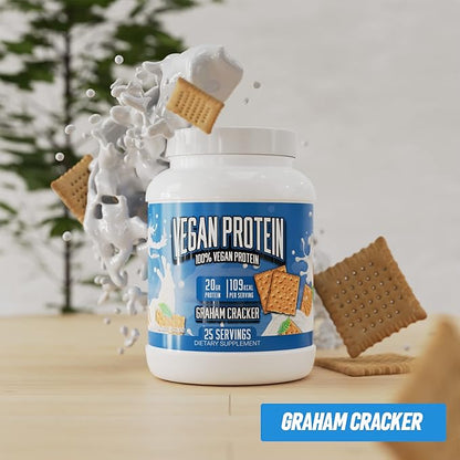 Huge Supplements Vegan Protein - Superior Plant-Based Protein Powder - 20g Protein Per Serving, Gluten Free, Lactose Free & Non-GMO (Graham Cracker)
