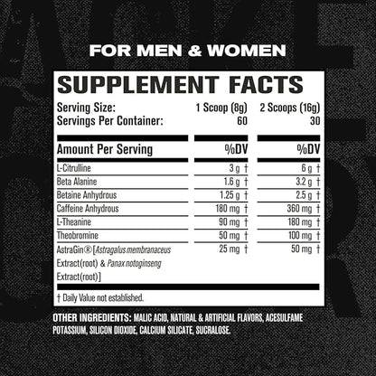 Jacked Factory NITROSURGE Pre Workout Supplement - Endless Energy, Instant Strength Gains, Clear Focus, Intense Pumps - Nitric Oxide Booster & Preworkout Energy Powder - 60 Servings, Arctic White