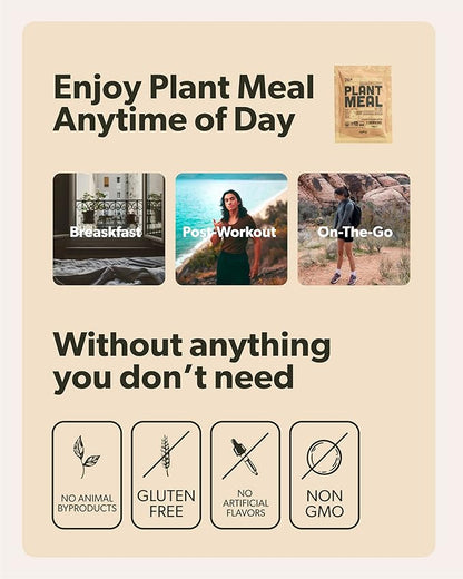 Plant Meal Replacement Shake - Vanilla - 25g of Plant Based Vegan Protein Powder, 76+ Organic Superfoods, Vitamins & Minerals, Mushrooms, Super Greens, Digestive Enzymes & Probiotics - 1 Serving