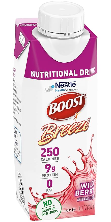 Boost Breeze Nutritional Drink Wildberry, 8 Fl Oz (Pack of 6)