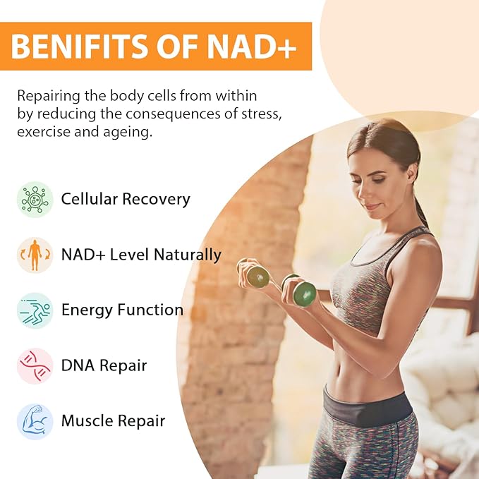 Liposomal NAD+ Supplement 500 mg, High Absorption, Boost NAD+ with TMG 250 mg, Actual NAD Plus More Efficient Than Nicotinamide Riboside, Support Cellular Energy, Healthy Aging | 120 Softgels