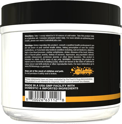 CONTROLLED LABS Orange HydraPush Electrolyte Powder, 60 Servings - Advanced Hydrating Recovery - Coconut Water & Taurine - Boost Energy & Increase Endurance (Sour Green Apple)