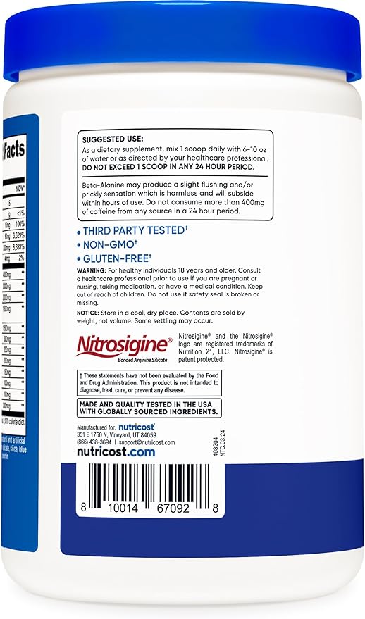 Nutricost Pre-X Xtreme Pre-Workout Powder Complex, Blue Raspberry, 30 Servings, Vegetarian, Non-GMO and Gluten Free