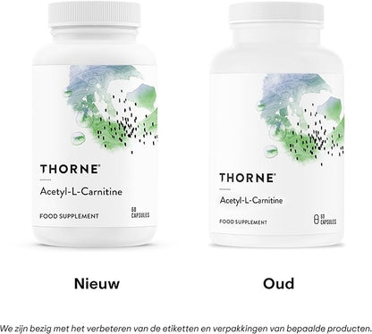 THORNE Acetyl-L-Carnitine - 500 mg - Supports Brain Function and Healthy Nerve Sensations in The Hands and Feet - Gluten-Free, Soy-Free, Dairy-Free - 60 Capsules