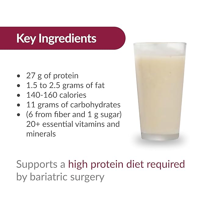 Bariatric Advantage High Protein Meal Replacement Drink Mix, Protein Powder Whey Isolate for Gastric Bypass and Sleeve Gastrectomy Patients, 27g Protein, Lactose Free - Cookies and Cream - 28 Servings