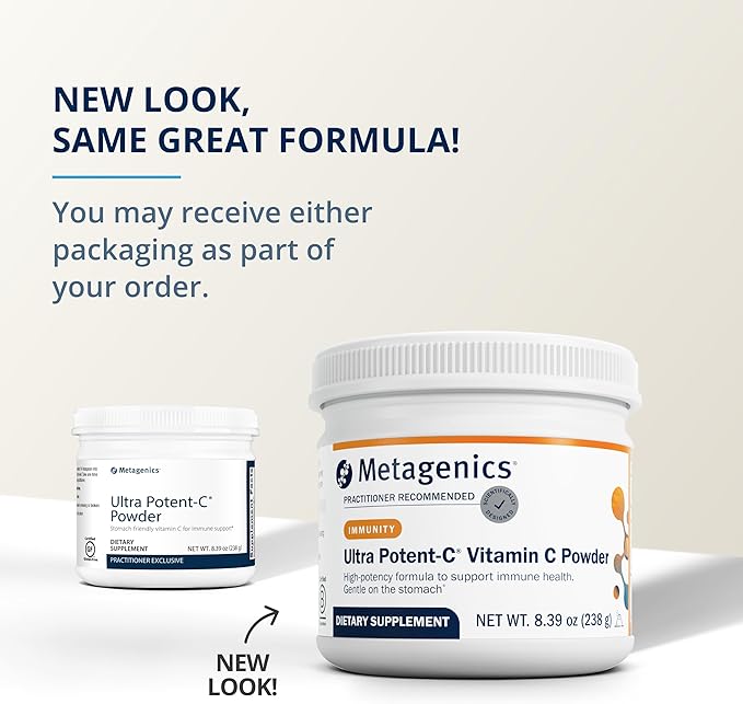 Metagenics Ultra Potent-C Powder - Immune Support Supplements* - Gentle On Stomach - with Bioflavonoids, L-Glutathione & L-Lysine - Non-GMO - Gluten-Free - 8.39 oz