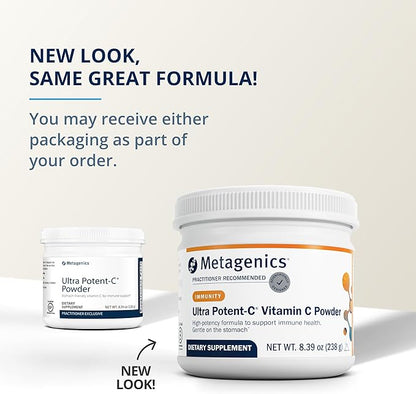 Metagenics Ultra Potent-C Powder - Immune Support Supplements* - Gentle On Stomach - with Bioflavonoids, L-Glutathione & L-Lysine - Non-GMO - Gluten-Free - 8.39 oz