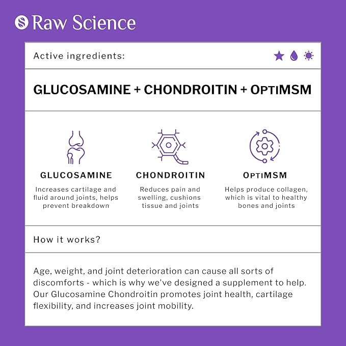 Glucosamine Chondroitin MSM Capsules - Joint Support Supplement for Adults, 2800 mg Triple Strength Vitamins: Glucosamine HCL, Chondroitin Sulfate with OptiMSM - Reduces Joint Discomfort, 120 Capsules