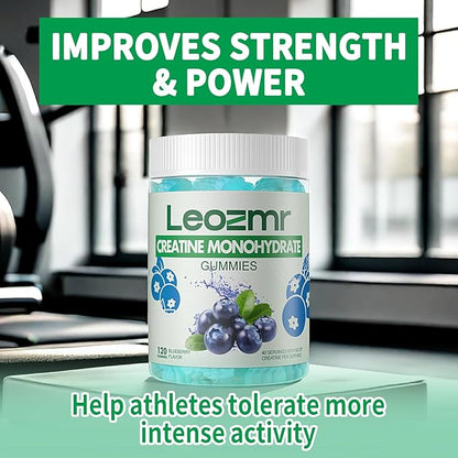 Creatine Monohydrate Gummies 5000mg for Men & Women, Chewables Creatine Monohydrate Supplement(120 Count)- Blueberry 120 Gummies