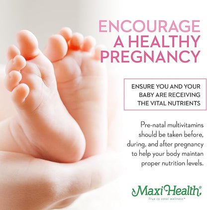 Maxi Health - Methyl Prenatal DHA Prenatal Vitamins Women - Doctor Formulated, Kosher, Gluten Free Prenatal Multivitamin with 25 Nutrients Including DHA, Folic Acid & More, 60 Liquid Caps