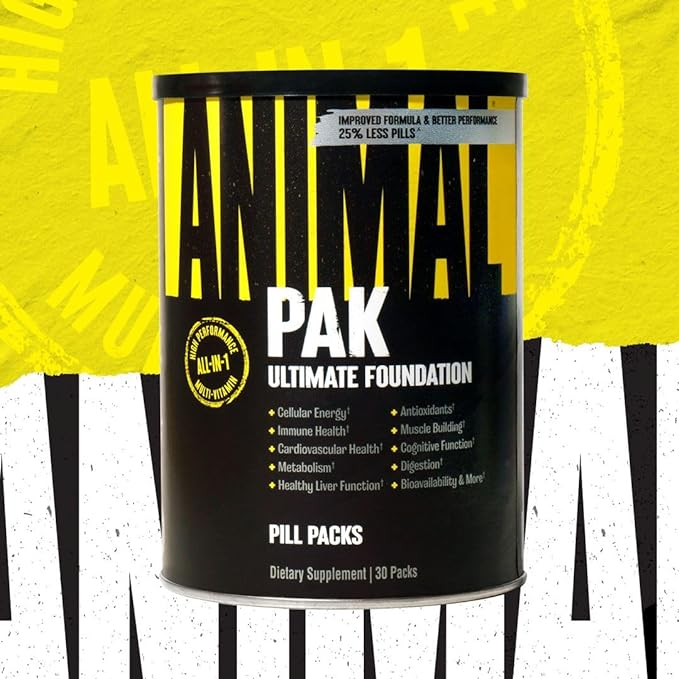 Animal Pak - Convenient Multivitamin for Men & Women Daily All-in-One Vitamin & Supplement Pack - Zinc, Vitamins C, B, D, Amino Acids, and Immune Support - Sports Nutrition Performance - 30 Count