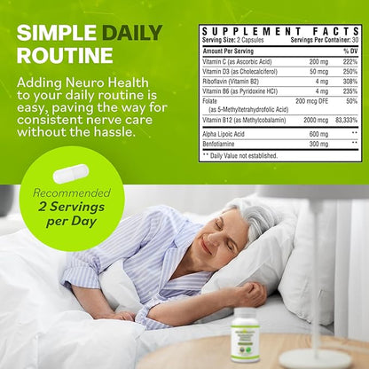 Nerve Support Formula for Neuropathy - Your Nerve Savior Supplement with B Vitamins and Alpha Lipoic Acid - Rapid Absorption for Nerve Discomfort Relief - 120 Capsules