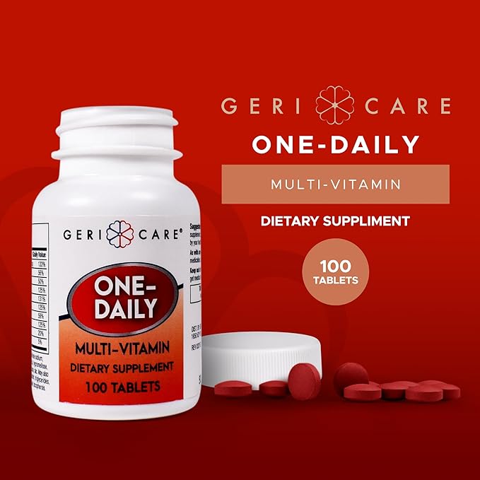 GeriCare One-Daily Multi-Vitamin Tablets Dietary Suplement 100 Count (Pack of 1)