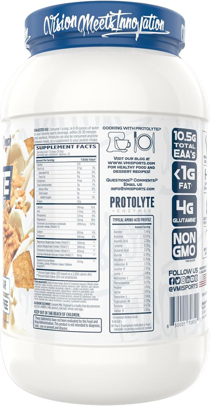 VMI Sports Protolyte 100% Whey Protein Isolate | + Electrolytes & Enzymes | Zero Sugar – Keto Friendly - Lactose Free | 21-25g Protein for Muscle Growth – Recovery – Hydration