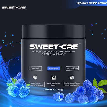 Creatine Monohydrate – 5g Creatine Monohydrate Powder – Advanced Creatine for Women and Men – Bulk Supplements Creatine – Delicious Fruit Punch Flavor – 9.8oz (40 Servings, Blue Raspberry)