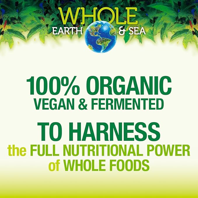 Natural Factors Whole Earth & Sea, Organic Fermented Greens, Vegan Whole Food Supplement, Unflavored, 6.9 Oz