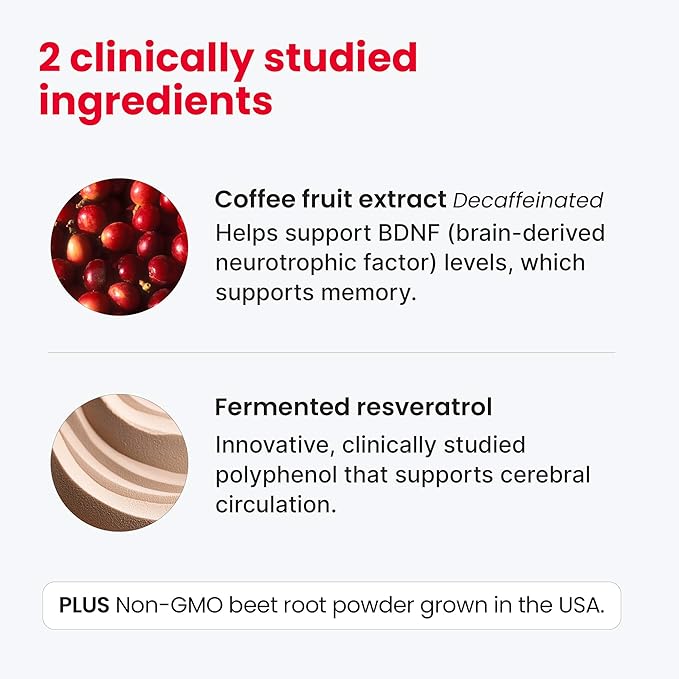 humanN SuperBeets Brain Supplements for Memory and Focus Chews, Mental Alertness, Clinically Studied Nootropics, Resveratrol Supplement Plus Beet Root Powder, Blueberry Pomegranate Flavor, 30 Count