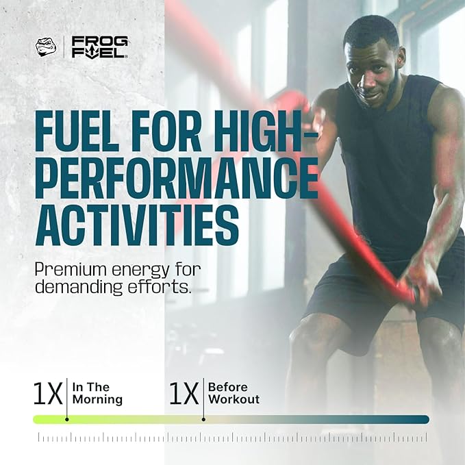 Frog Fuel Ultra Pre Workout Shot & Energy Gel with 1500mg Beta Alanine, Electrolytes 8g Protein Nano-Hydrolyzed Grass Fed Collagen, 10g Carbs, Gluten Free, Fat Free, Berry, 1.2 oz Packets, 24 Pack