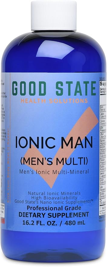 Good State Ionic Man | Men's Liquid Ionic Multi Mineral | Vegan | Dietary Supplement | 15 Different Minerals (8 oz.)