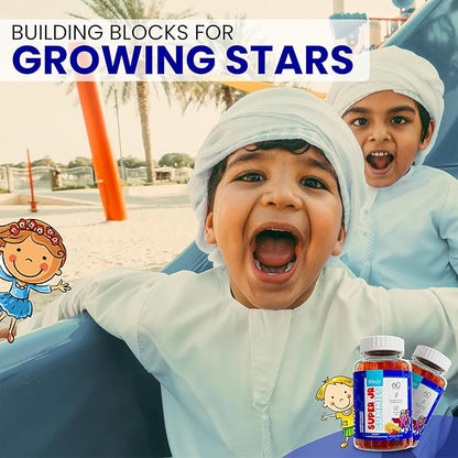 Khair Halal Kids Multivitamins - Vegetarian, Non-GMO, Gluten Free, Gelatin Free - Essential Vitamins for Kids: Vitamin A C E D B12 & Vitamin B6-60 Gummies