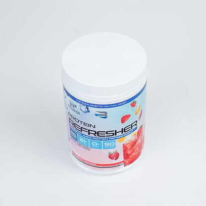 Protein Refresher (25 Servings) - Revolutionary Juice-Type Whey Protein Powder for Fitness, Bodybuilding, Gym, or for Bigger Protein Intake (25 Scoops, Strawberry Lemonade)