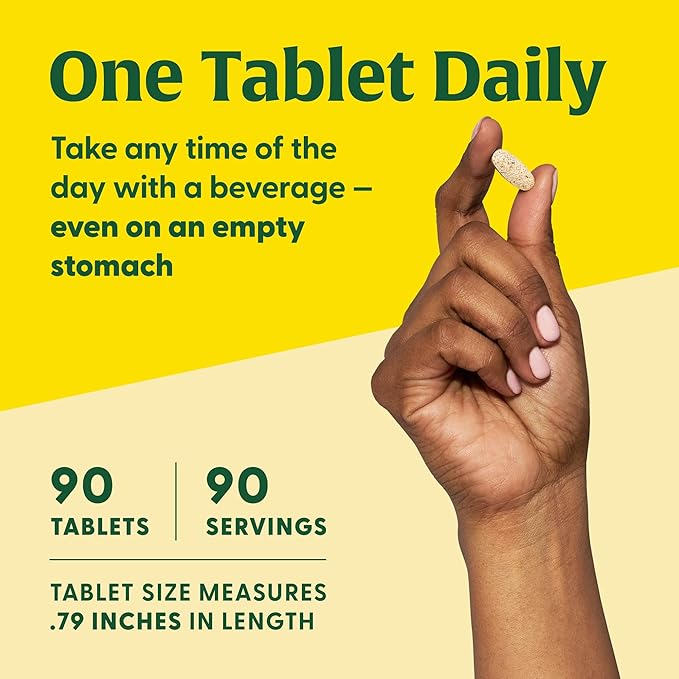 MegaFood One Daily Multivitamin - Multivitamin for Women and Men - with Real Food - Immune Support Supplement - Vitamin C & Vitamin B - Bone Health - Energy Metabolism - Vegetarian, Non-GMO - 90 Tabs