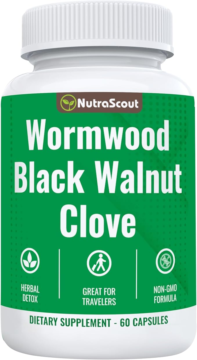 Wormwood, Black Walnut & Clove Complex | Whole Body Detox Cleanse | Lab Tested, USA Made, Non-GMO, Easy to Swallow | 60 Capsules