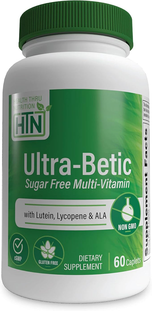 Health Thru Nutrition Ultra-Betic Multivitamin 60 Count | Supports Nerve, Vision, Energy | with ALA, Lycopene | Non-GMO, Clean Label | Third-Party Tested for Quality