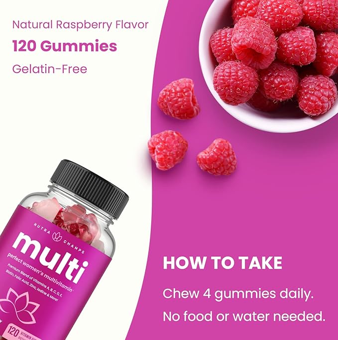 Multivitamin for Women 14+ | Womens Multivitamin Gummies, 120 Count | Vitamins A, B, C, D, E, Biotin, Folic Acid | Womens Gummy Multivitamins | Chewable Daily Multi Gummy Vitamins for Women