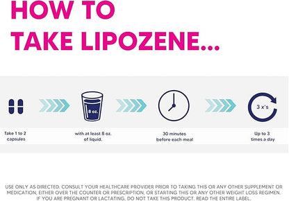 Lipozene Diet Pills - Weight Loss Supplement - 4 Bottles of 30 Capsules Each, a Total of 120 Capsules!
