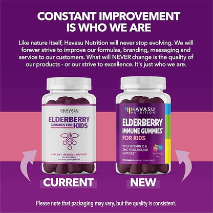 Elderberry Gummies for Kids with Zinc and Vitamin C - Potent, Herbal Immune Support for Kids with Antioxidants to Support Immune Defense - 120 Vegan Elderberry Vitamin C and Zinc Kids Immune Gummies