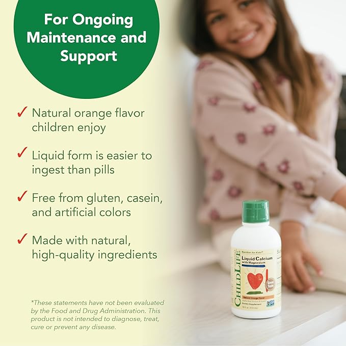 ChildLife Essentials Liquid Calcium Supplement for Kids - Baby Calcium with Magnesium, Zinc, and Vitamin D3 - Orange Flavor, 16 fl oz (2 Pack)