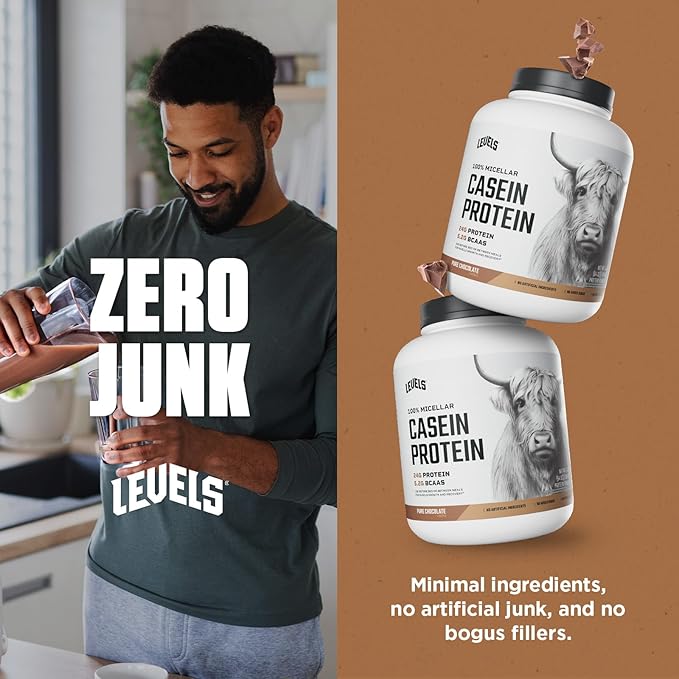 Levels 100% Micellar Casein Protein, Hormone Free, Chocolate, 4LB