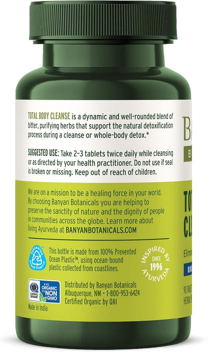 Banyan Botanicals Total Body Cleanse – Organic Cleanse Supplement with Amla & Manjistha – Supports Healthy Digestion, Detox, & Natural Cleansing* – 90 Tablets – Non GMO Sustainably Sourced Vegan