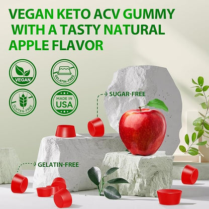 Keto ACV Gummies - 1500mg - Keto Gummies Advanced Formula - ACV Keto Gummies with B6 & 12,Pomegranate & Beet Juice - Vegan - 60 Gummies