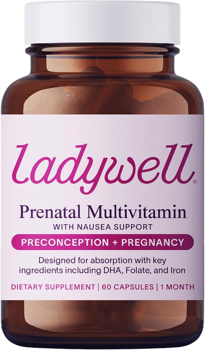 Prenatal Multivitamin | Conception, Pregnancy & Postpartum | Key Ingredients Including DHA, Folate & Iron | Expertly-Formulated & Tested | Designed for Absorption with Nausea Support, 60 Ct
