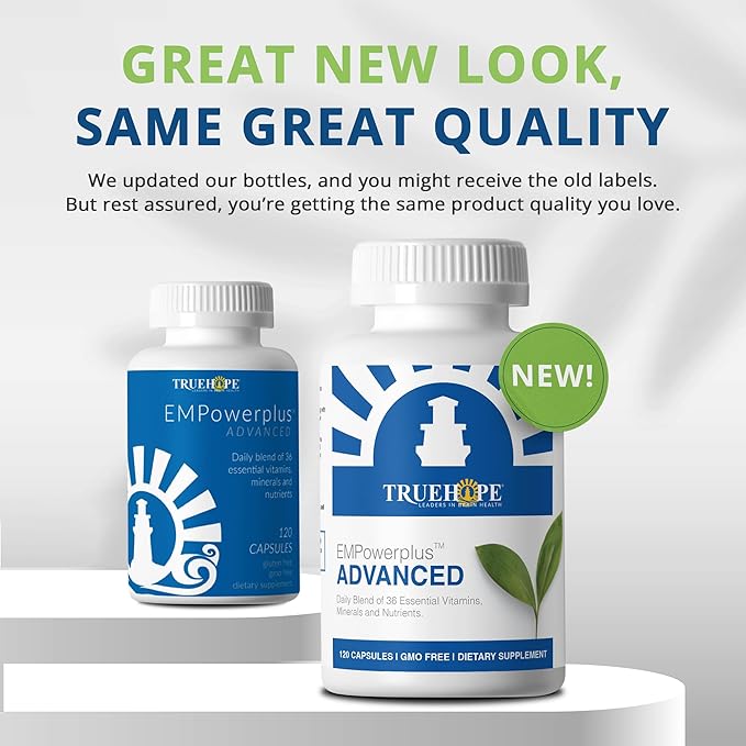 Truehope EMPowerplus Advanced Multivitamin for Women and Men - Broad-Spectrum Essential Multivitamin and Chelated Minerals to Support Cognitive Functions - Original Formulation - 120 Capsules