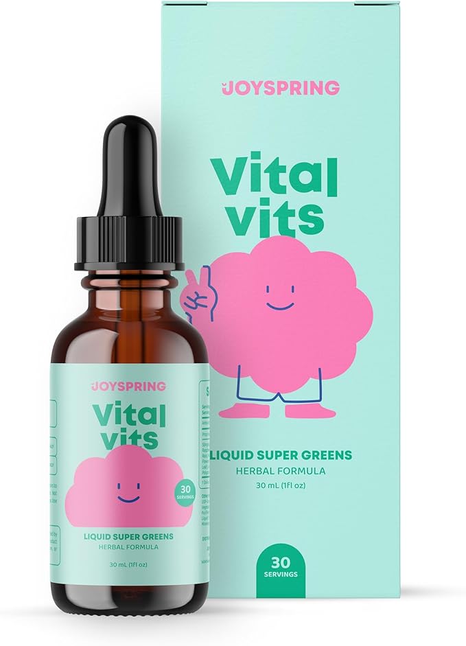 JoySpring Vital Vits - Kids Liquid Multivitamin - 1 fl oz (30 Servings) | Herbal Liquid Vitamins for Kids | Natural Flavor | Toddler Liquid Multivitamin for Kids with Elderberry, Spirulina, and More