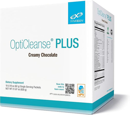 XYMOGEN OptiCleanse Plus - Vegan Protein Shake with Vitamins, Minerals & Amino Acids to Support Detox - Energy, Liver Detox + Healthy Hormone Metabolism Support - Creamy Chocolate (10 Packets)
