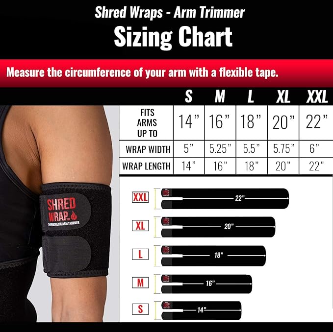 Iron Bull Strength Shred Wraps for Arms - Thermogenic Arm Trimmers for Weight Loss - Premium Fat Burning Bands with Slimming Technology - Arm Body Wraps Toner and Shaper