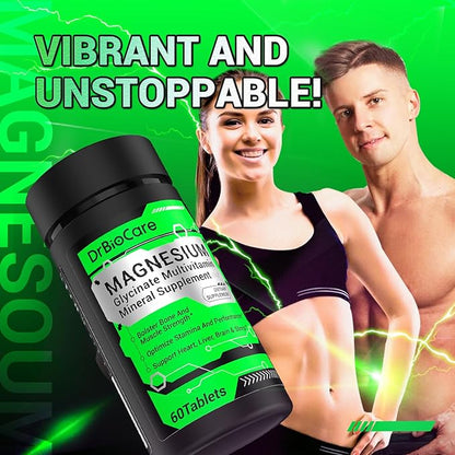 Energy Boost & Magnesium Glycinate, Contains Vitamin D3, Vitamin C, Turmeric Supplement, Ashwagandha Supplement, Milk Thistle, Calcium Supplement & Magnesium Supplement 120 Tablets