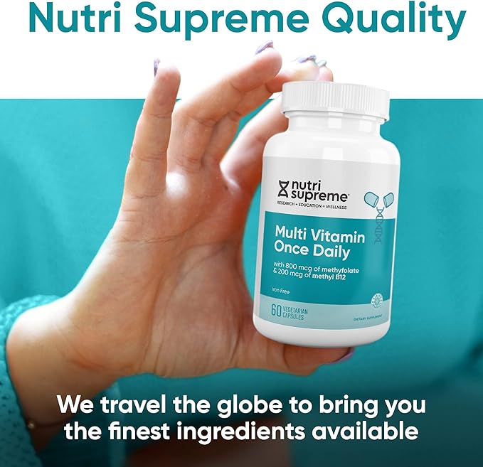 Nutri Supreme Multivitamin for Men and Women with Over 20 Vitamins and Minerals, Daily Nutritional Supplement for Immune Support, Kosher, Vegetarian, 60 Day Supply