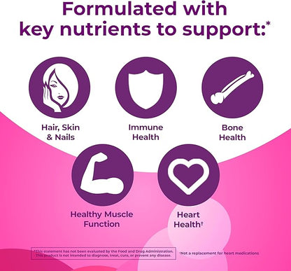 ONE A DAY Multi+ Hair, Skin & Nails, Multivitamin + Boost of Support for Healthy Hair, Skin & Nails with Biotin and Vitamins A, C, E & Zinc ,Gummy 120 Count (2 Month Supply)