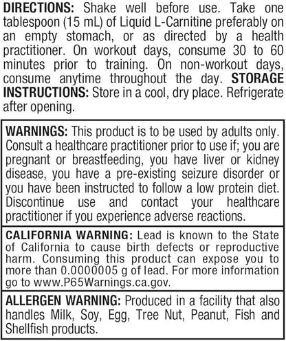 ALLMAX Nutrition Liquid L-Carnitine 1500 + Vitamin B5, 16 oz / 473 ml (Blue Raspberry)