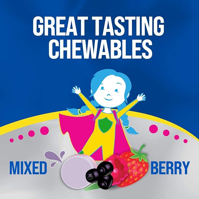 Culturelle Immune Defense Probiotic with Vitamin C, Vitamin D and Zinc + Elderberry, Non-GMO, 4-in-1 Immune Support for Kids Ages 3+*, Mixed Berry Chewables, 30 Count