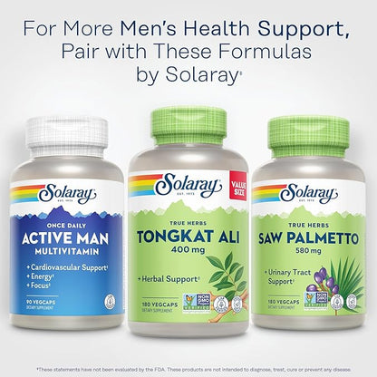 SOLARAY Tongkat Ali 400 mg - Longjack Tongkat Ali for Men - Herbal Support for Men's Health and Vitality - Vegan, Non-GMO, Lab Verified - 180 Servings, 180 VegCaps
